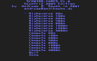 main menu